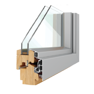 Dritare Dru & Alumin 68mm Me Dy Xhama