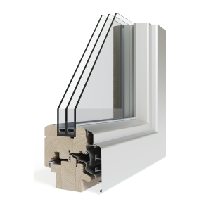 Dritare Dru & Alumin 78mm Me Tre Xhama